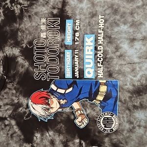 My Hero Academia short sleeve tie dye bio graphic tee Shoto Todoroki Med. EUC